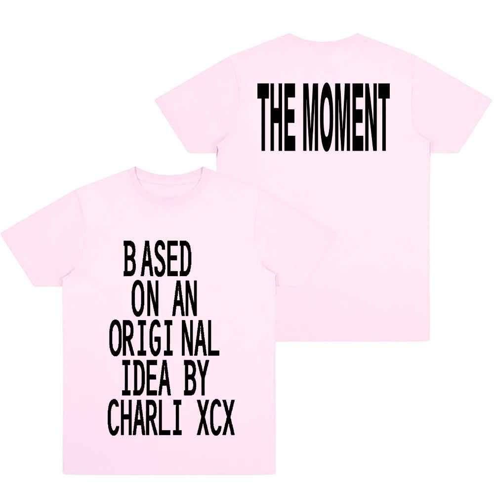 

Charli Xcx Футболка The Moment Модна жіноча футболка Grunge Культова футболка з принтом Унісекс Літня бавовняна з коротким рукавом Високоякісний топ S рожевий