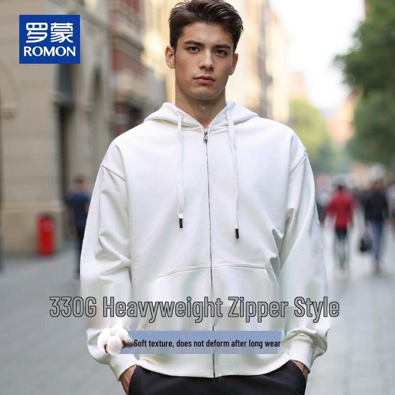 ROMON Men s Heavyweight Hooded Zip-Up Sweatshirt S 2580₽