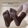 Yoga Socks - Five-finger Mid-calf Winter and Autumn Fitness Sports Toe-separation Socks with Anti-slip and Moisture-absorbing Properties Long Socks