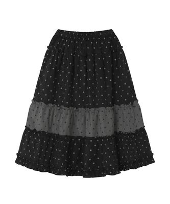 Baup Vintage Frill Skirt [Black Dots]