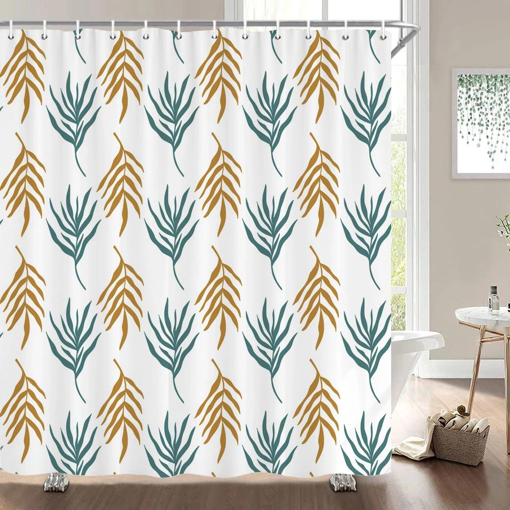 Högkvalitativ Färgstark Blommig Tyg Duschdraperi Vattentät Tryck Blommig Badrumsgardiner för Badrum Dekorera med Krokar