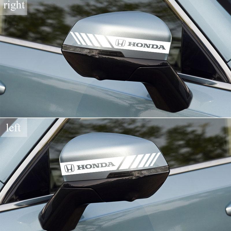 2Pcs Car Stripe Stickers Rearview Mirror Reflective Vinyl Decals Decoration For Honda Fit Mugen Insight Type S R VTEC DOHC Modulo Vezel Legend RR Si