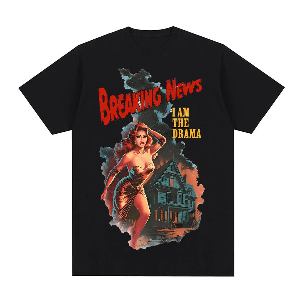 Cardi B - AM I THE DRAMA Album T Shirt  New Tee-shirt Graphic Printing Punk Tshirt Round Neck Clothing 100% Cotton Tees Top