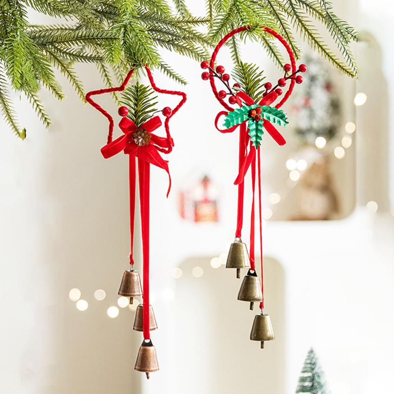 1PC Tree Bell Decorations Christmas Red Gifts 3PC Bells Home Tree Decor Holiday Hanging Pandents Party 3 Styles