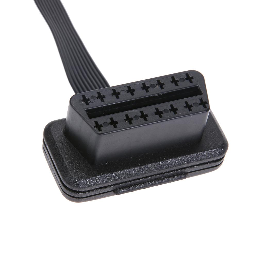16pin Connector Cable with Angled Connectors OBD2 Male To Female Cord Adapter Right Angle Splitter Cable for Diagnostic Extender