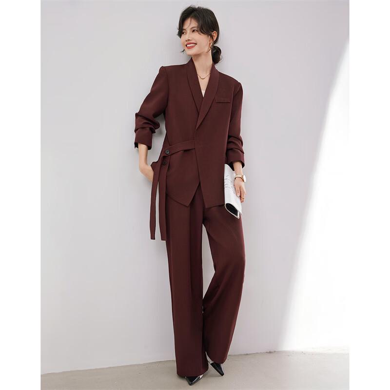 Xinfeiyu Women's Waist-Cinching Business Suit Set