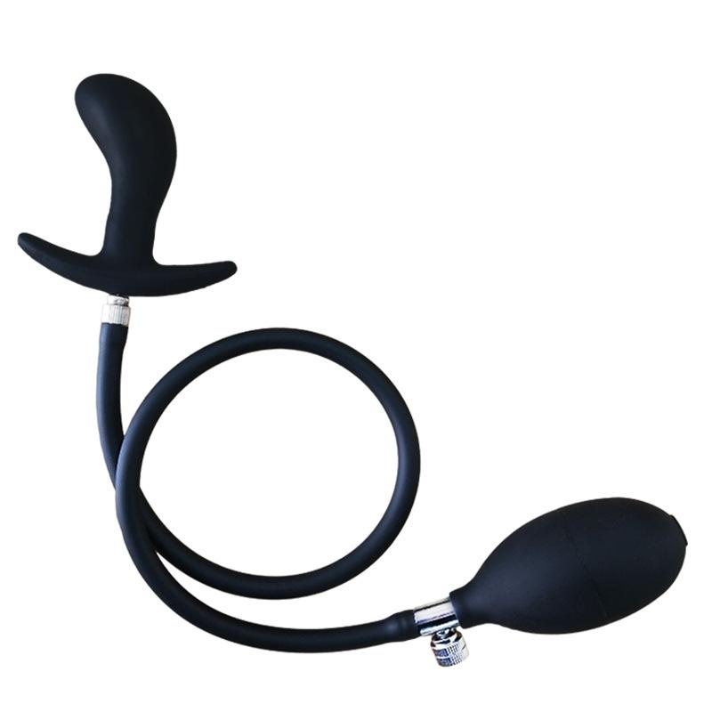 Inflatable Silicone Anal Plug with Hand Pump, Expandable Butt Plug for Men Women, Soft Air Pressure Training Massage Toy