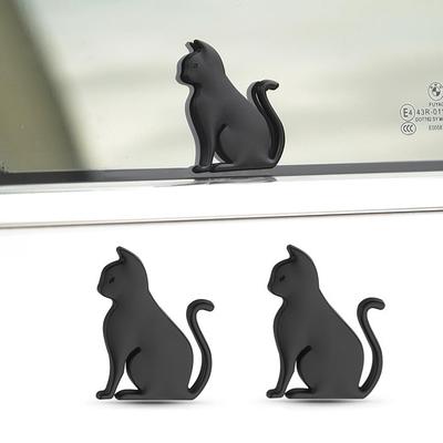 Car Emblem, Pack of 2, 3D Metal, Waterproof, Cat Shape, Parts, Decoration, Removal, Car