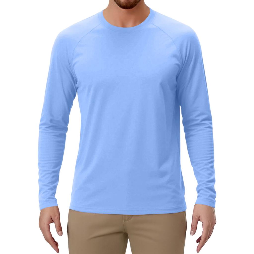 Men's Solid Color Raglan Long Sleeve Sports Top
