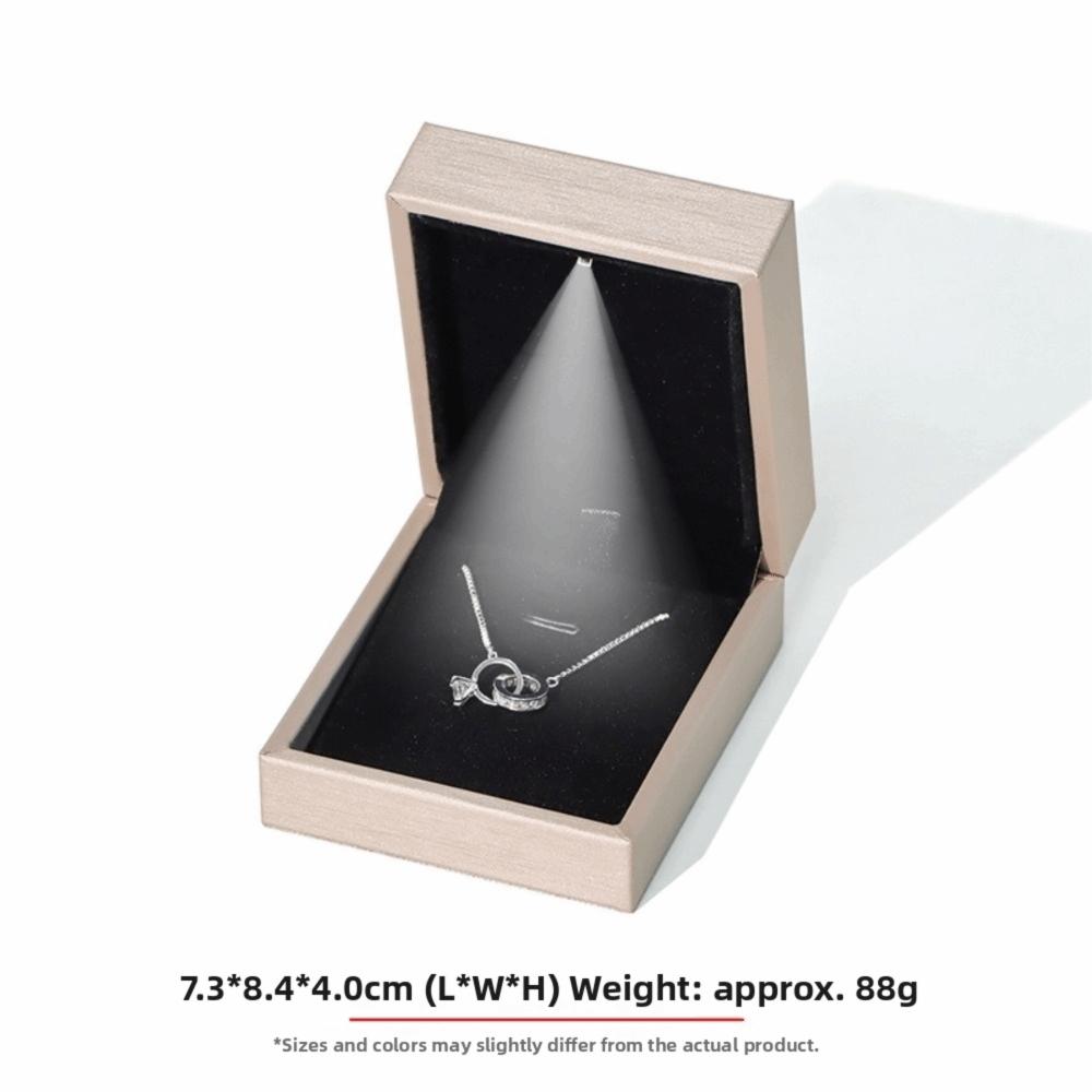 LED Light Jewelry Display Storage Box PU Leather Bracelet Ring Necklace Organizer  Wedding Gift