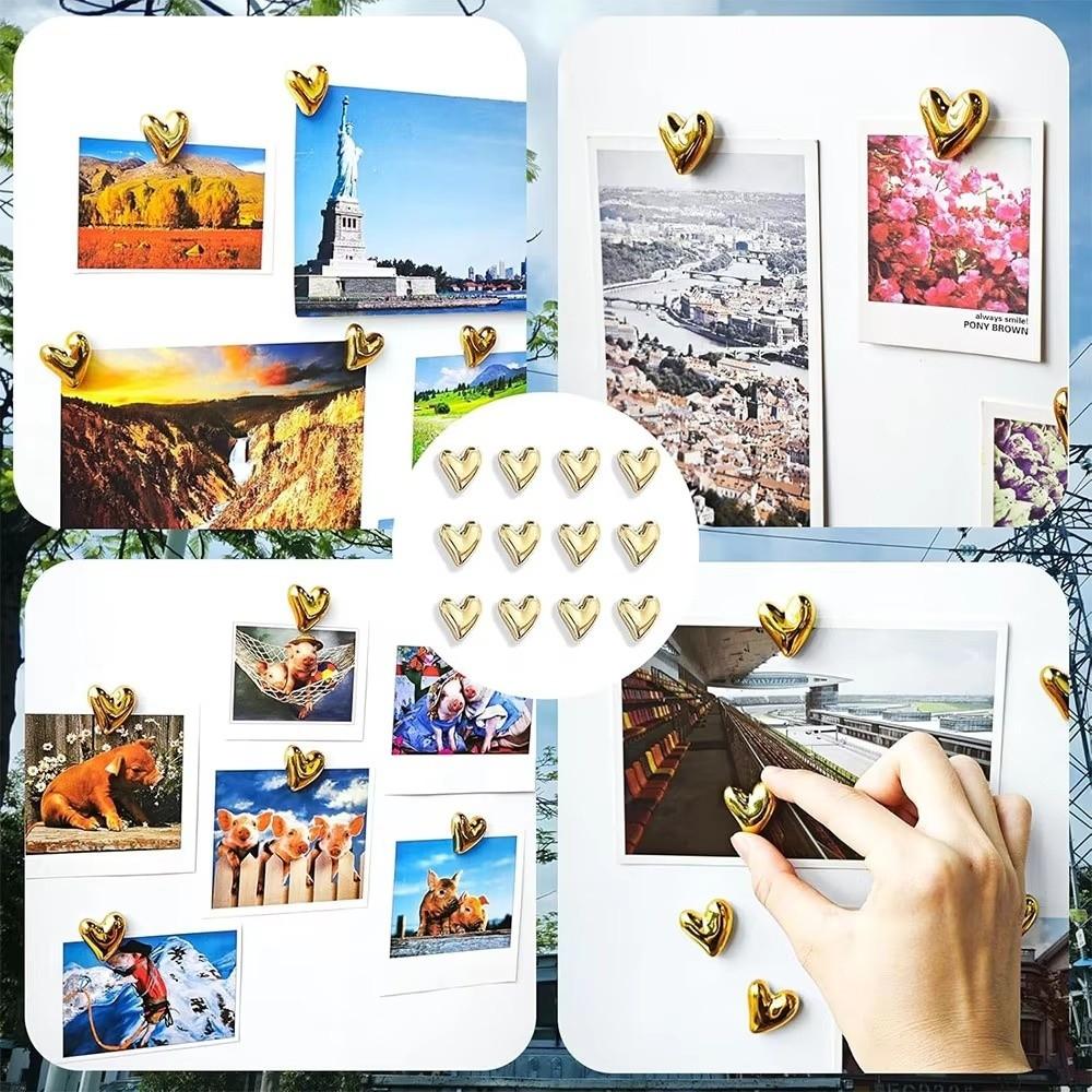 New Heart-Shaped Fridge Magnets Magnetic Portable Home Decor Fridge Magnets Retro Polarized Decoration Magnet for Message Boards