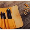 [DomTeporna Italy] Pencil Case, Genuine Leather, Roll Pencil Case, Italian Leather, Men's, Women's, Stylish, Pencil Case, Stationery, Brown