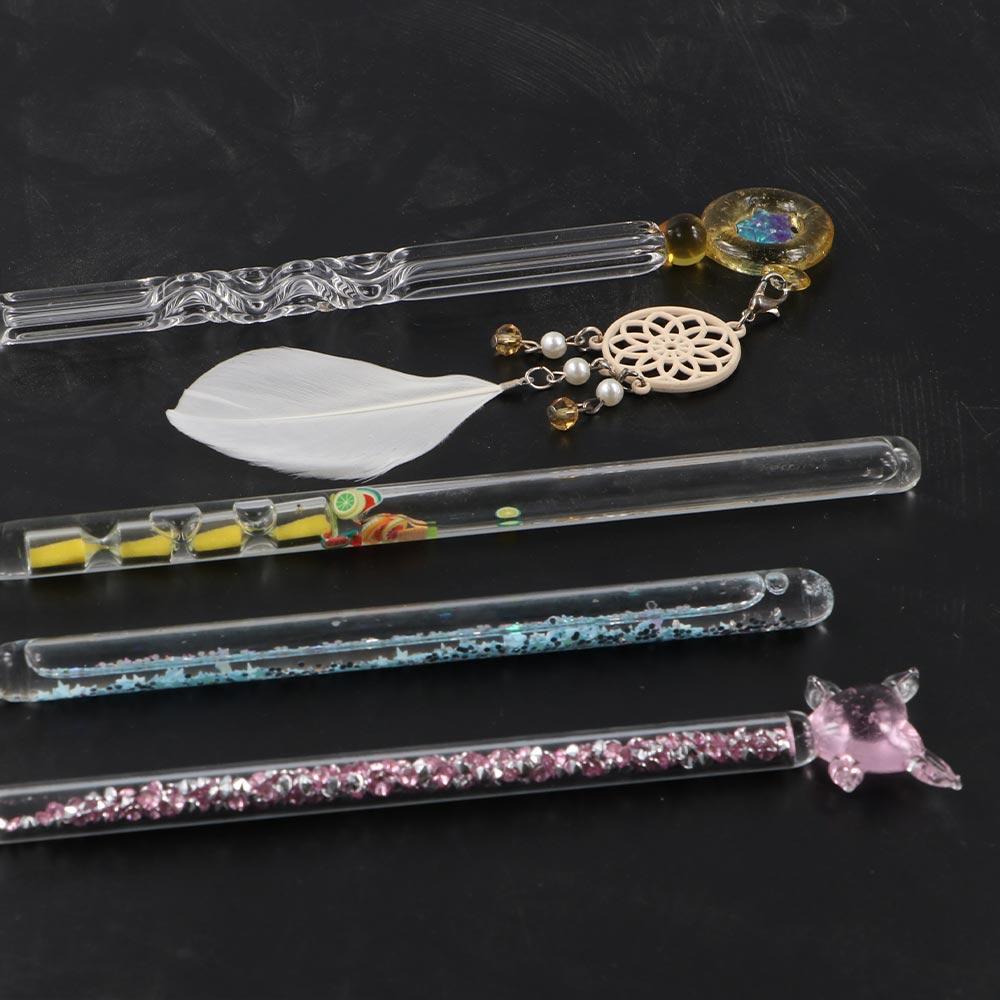 Filling Ink Pen Fountain Pens Vintage Signature Crystal Pen Glass Pen Drip Pen Glass Dip Pen