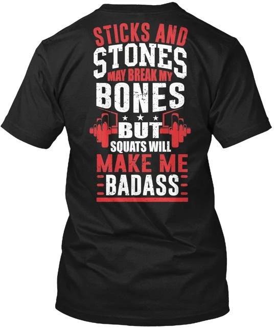 

Sticks Stones and Squats Tee 100% Cotton T-shirt Mens Tees Top Made in the USA T-Shirt Tee Top Unisex XL