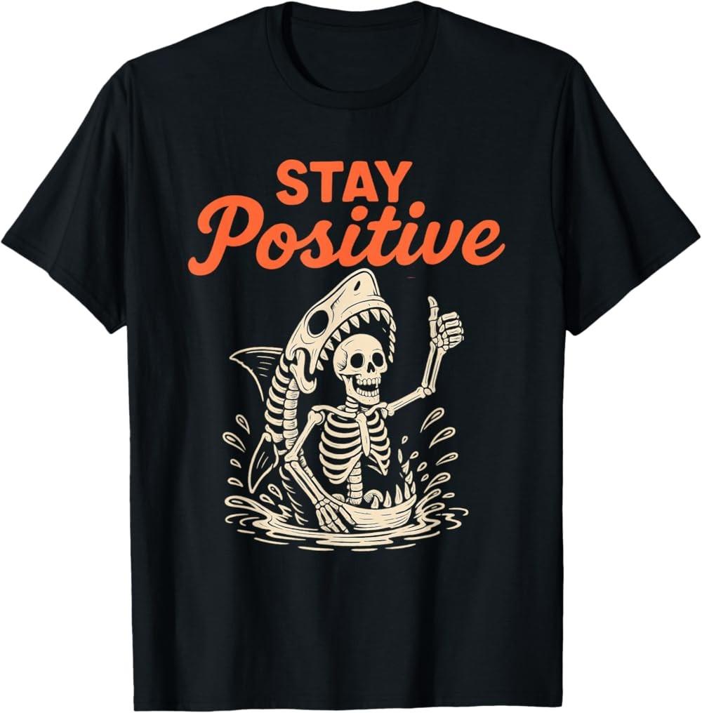 NEW LIMITED Skeleton Shark Funny Halloween Funny T-Shirt S