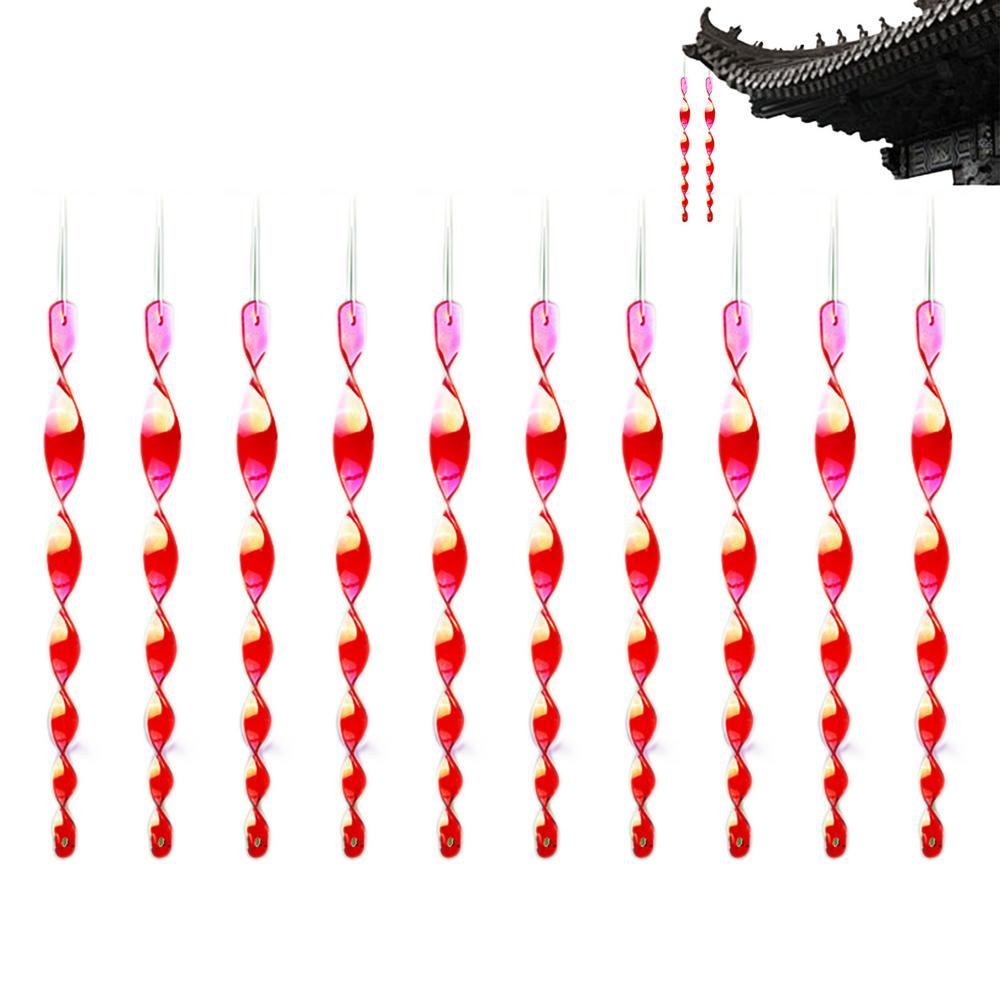 Bird Wind Twisting Scare Rods 10X Reflective Bird Rods Outdoor Decorative Glossy House Control Reflectors For Outside To Keep красный