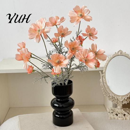 Realistic Faux Flowers Artificial Cosmos Flowers, Long Stem Fake Table Vase Filler for Dining Centerpieces, Wedding Arrangement, Photography Props