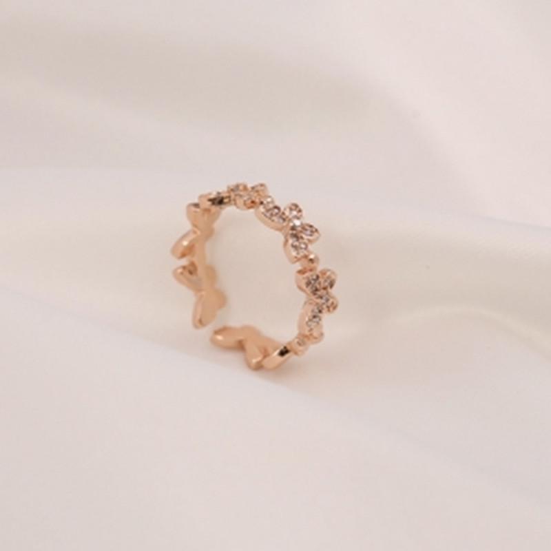 Korean Flower Design High-End Gold-Plated Ring