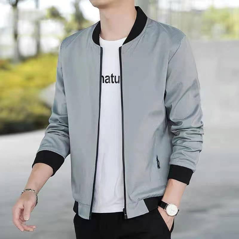 New Jacket Men's Thin Stand-up Collar Jacket Youth Jacket Zipper Jacket Business Jacket Top Jacket