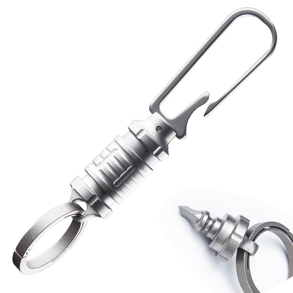 Titanium Alloy Keychain Integrated Belt Buckle sSpeed Pull Universal Key Ring Disassembly Express Artifact General Car Motor Key
