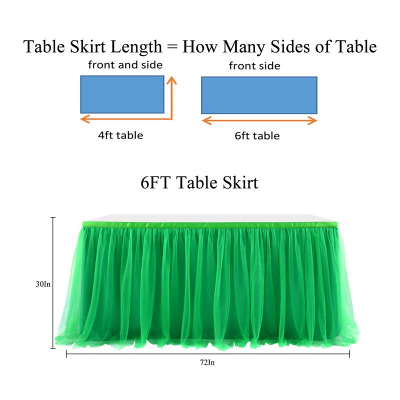 

Сетчатая юбка для стола, аксессуары для украшения свадьбы, дня рождения 6FT