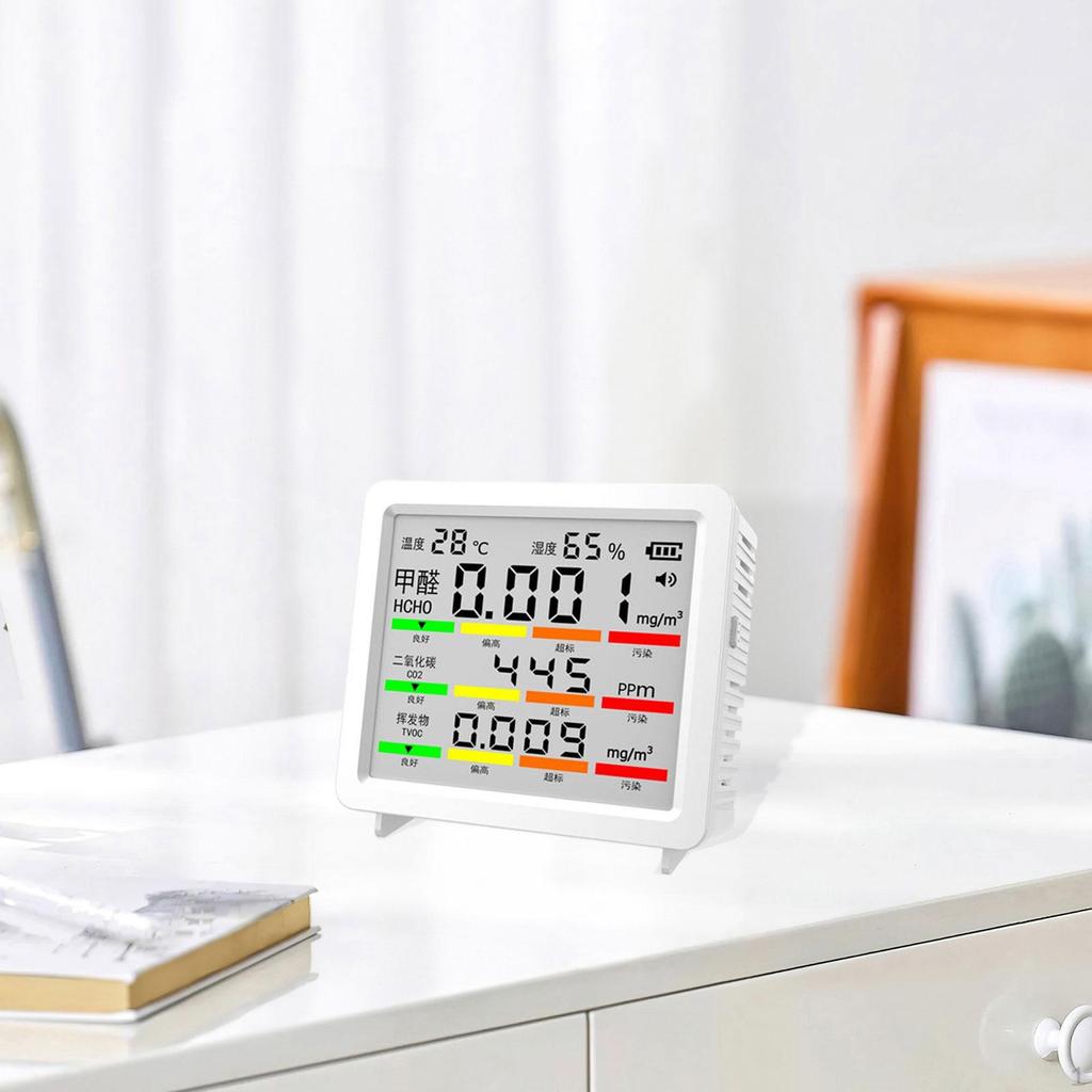 Indoor Air Quality Analyzer Digital Display Large Screen CO2 Carbon for Office Bedroom Travel