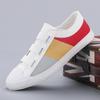 Spring Men's Slip-On Canvas Shoes: Korean Style Color Block, Breathable Casual Low-Top Skate Shoes