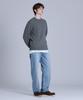BASIC HOUSE Cable Round Neck Knit Melange Grey Lykt7101