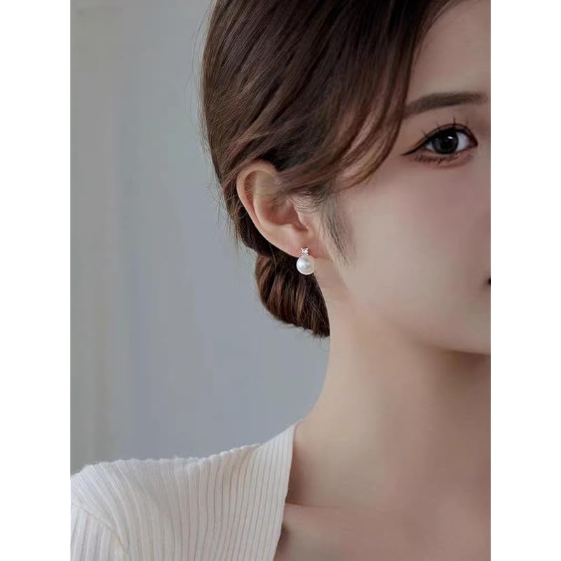 Pearl typical silver needle MOUP simple design earrings ladies Popularity Compatible with metal allergies ring earrings 18k gold earrings women