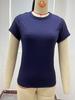 2024 Women's European American Ribbed Slim Fit Sports Top, Solid Color Short Sleeve T-shirt