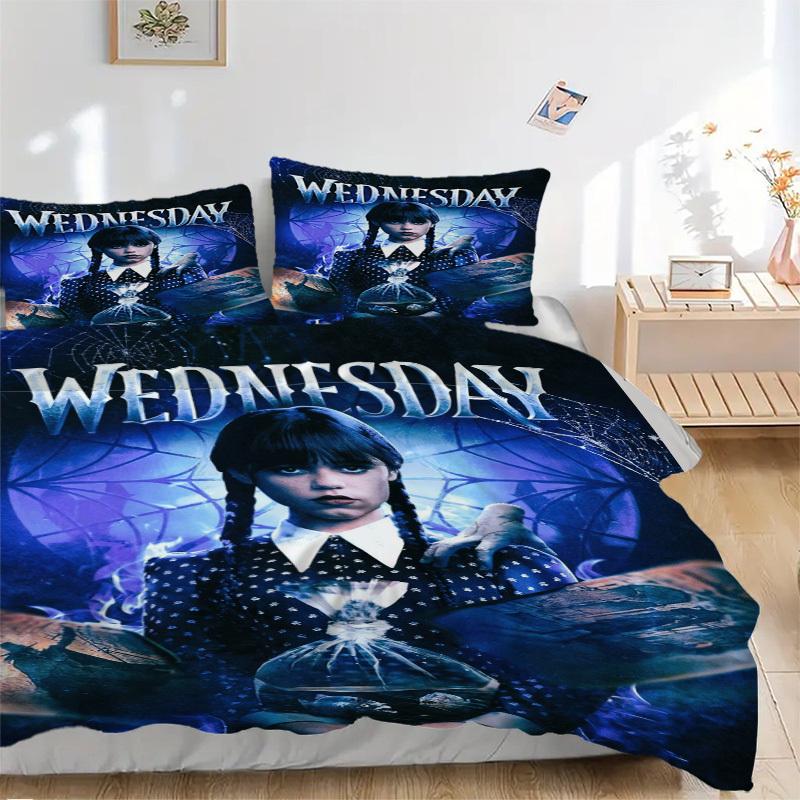 

Постельное белье Wednesday Addams Комплект Пододеяльник Подарок для Спальни, Включает 1 Пододеяльник и 2 Наволочки, Без НаполнителяB550 135x200cm