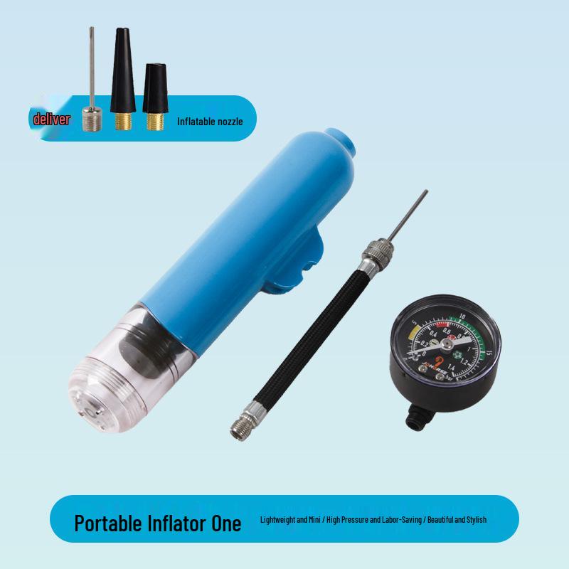 Dual-Purpose Inflator with Plastic Nozzle & Needle for Basketball, Football, Volleyball, Balloons, and Swim Rings