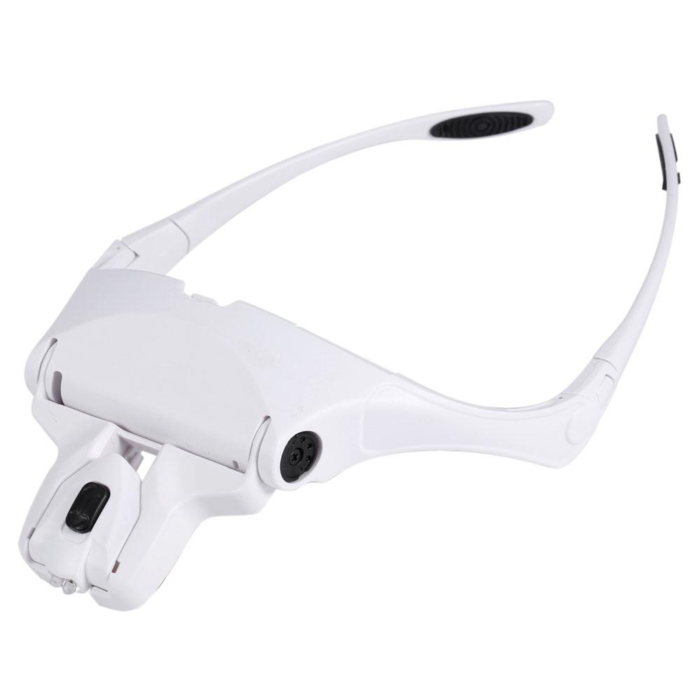 Neuer 5-Linsen-Headset-Vergrößerer mit LED-Leuchten Freihändige Lupe Wimpernverlängerung