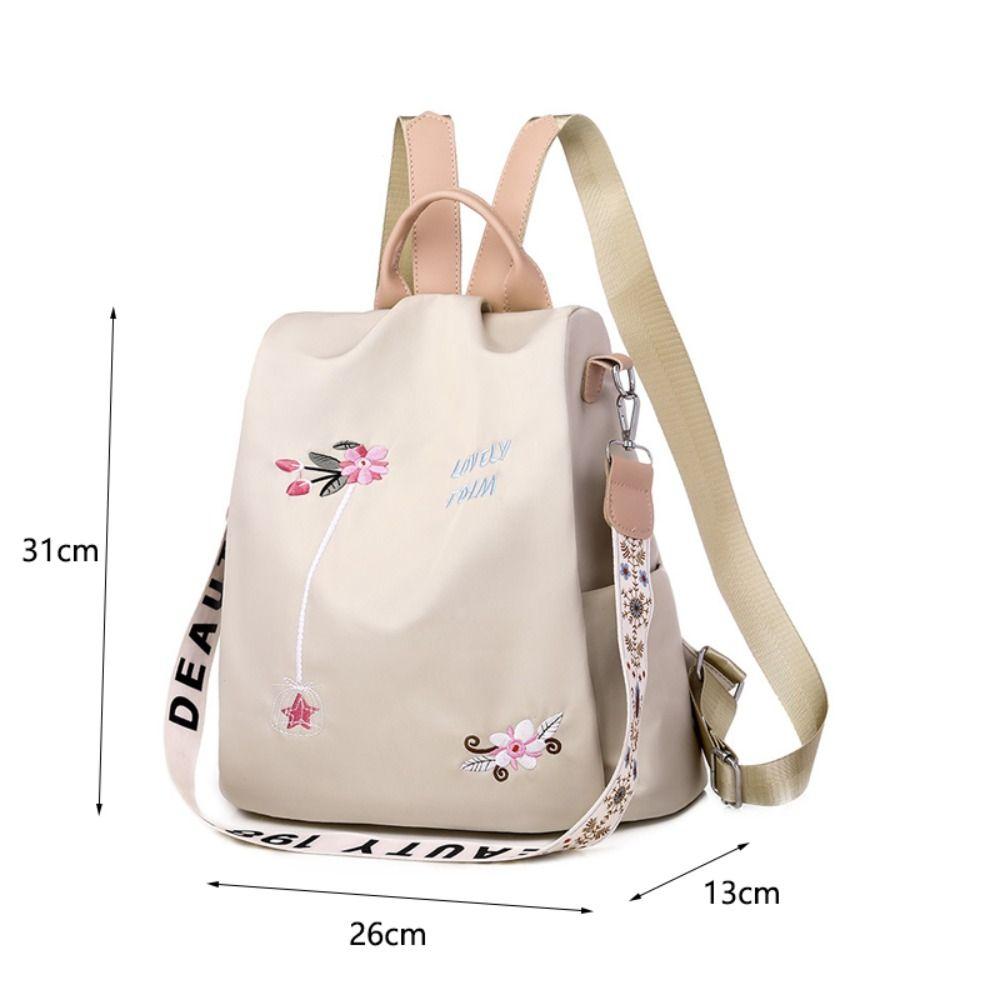 Large Capacity Student School Bag Waterproof Travel Knapsack Embroidery Backpack College Student