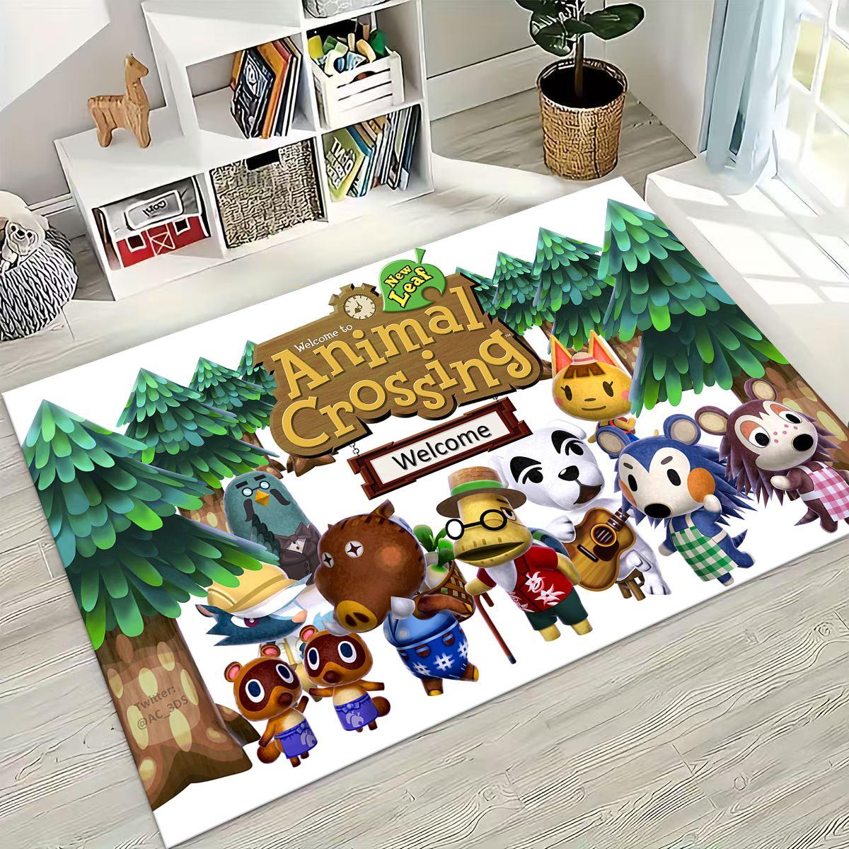 

Game Animal Crossing Wild World Cartoon Rug for Bedroom Living Room Sofa Home Doormat Decor, Large Kids Play Non-slip Floor Mat 100x120cm( 39x47in )
