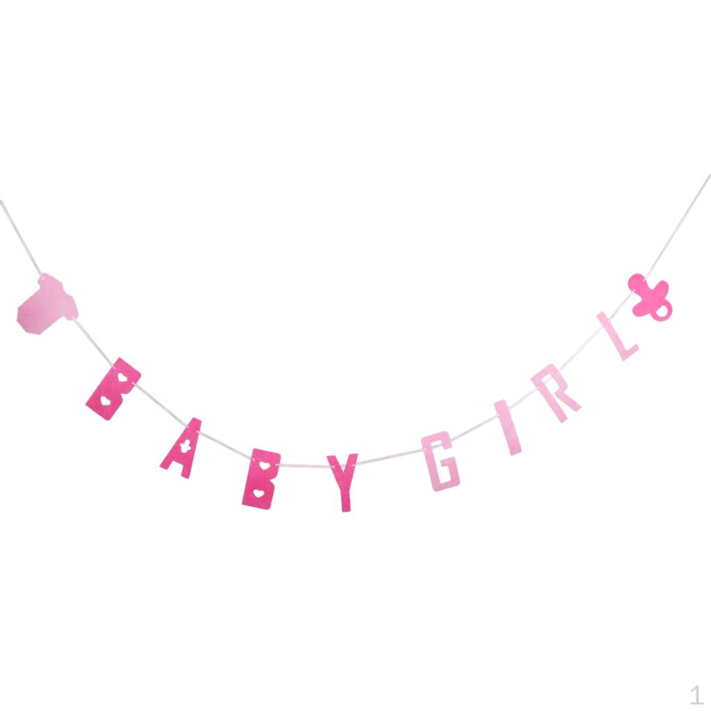 

Baby Girl or Boy Felt Banner Shower Hanging Decoration розовый