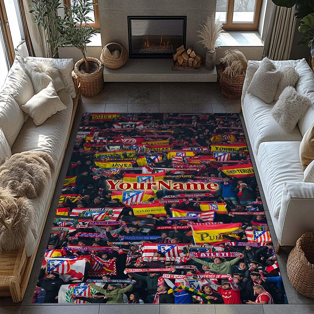 Atletico Madrid Personalized Name Area Rug Perfect for Dining Room Outdoor Hallway Study room Anti-slip Rug Office home decor