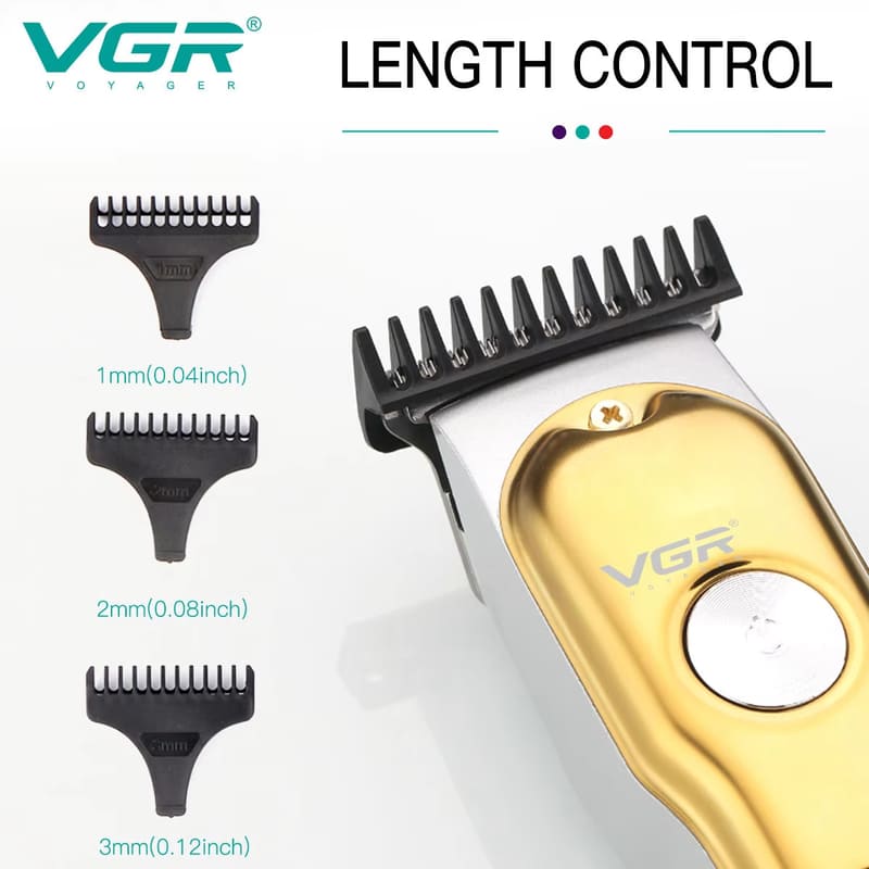 VGR Mini Lightweight Hair Clipper Cordless Electric Hair Clipper Professional Electronic Digital Display Hair Clipper Men's Trimmer