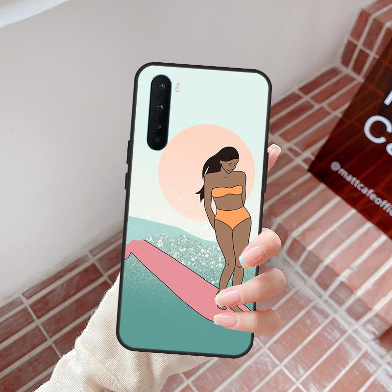 Surfing Art Surf Girl Case For OnePlus Nord 5 CE 2 3 4 Lite N20 N30 OnePlus 15 13 12 11 10R 13R 10T 13T 12R Cover