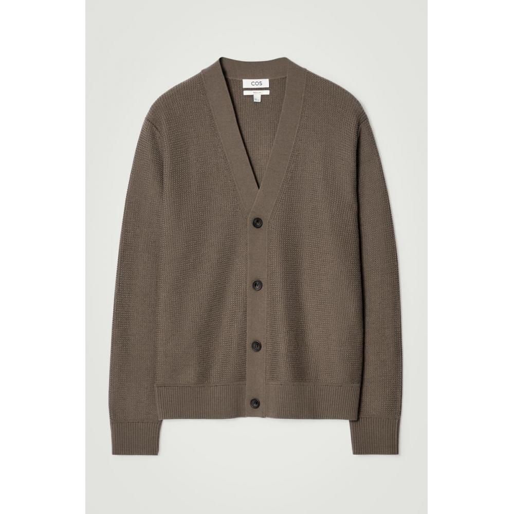 

Cos Japan Textured Merino Wool Cardigan dark beige/XS