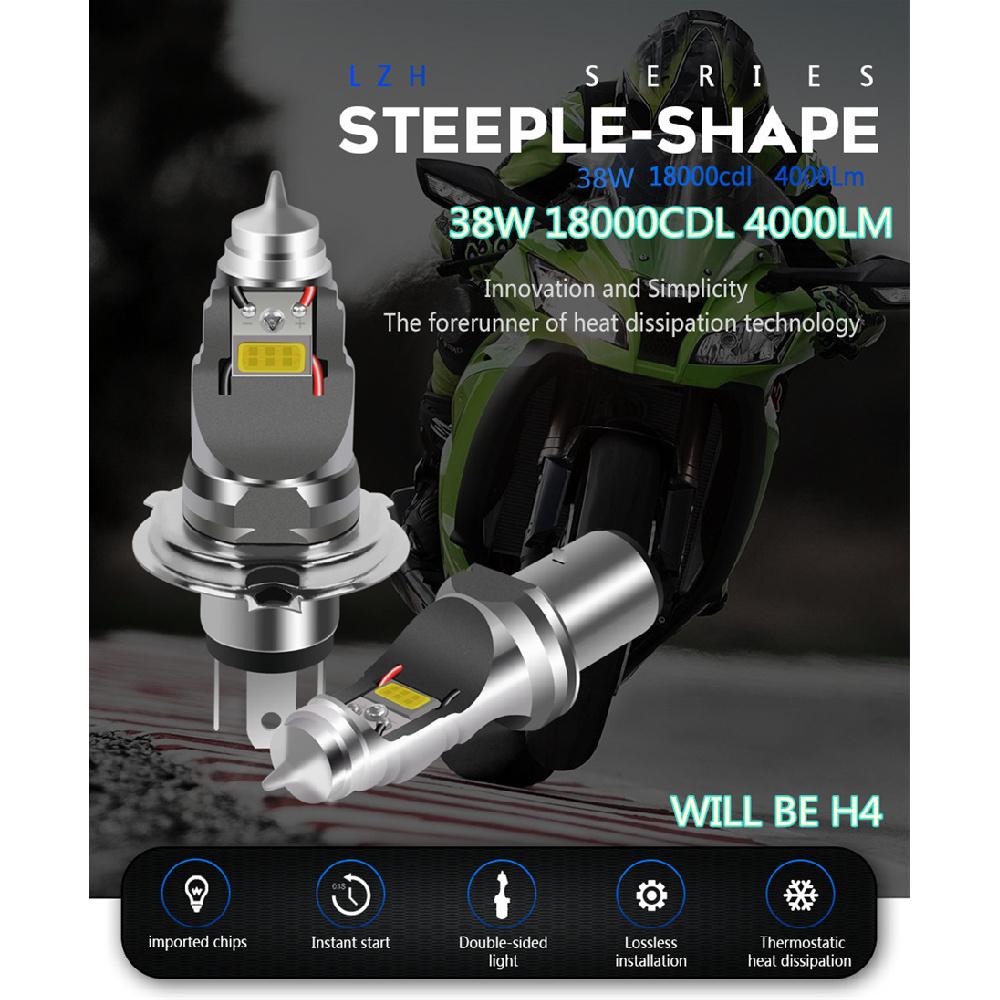 Motorcycle Aluminum H4 Led Headlight 7500K 4000Lm 38W Dual Side Bright Light