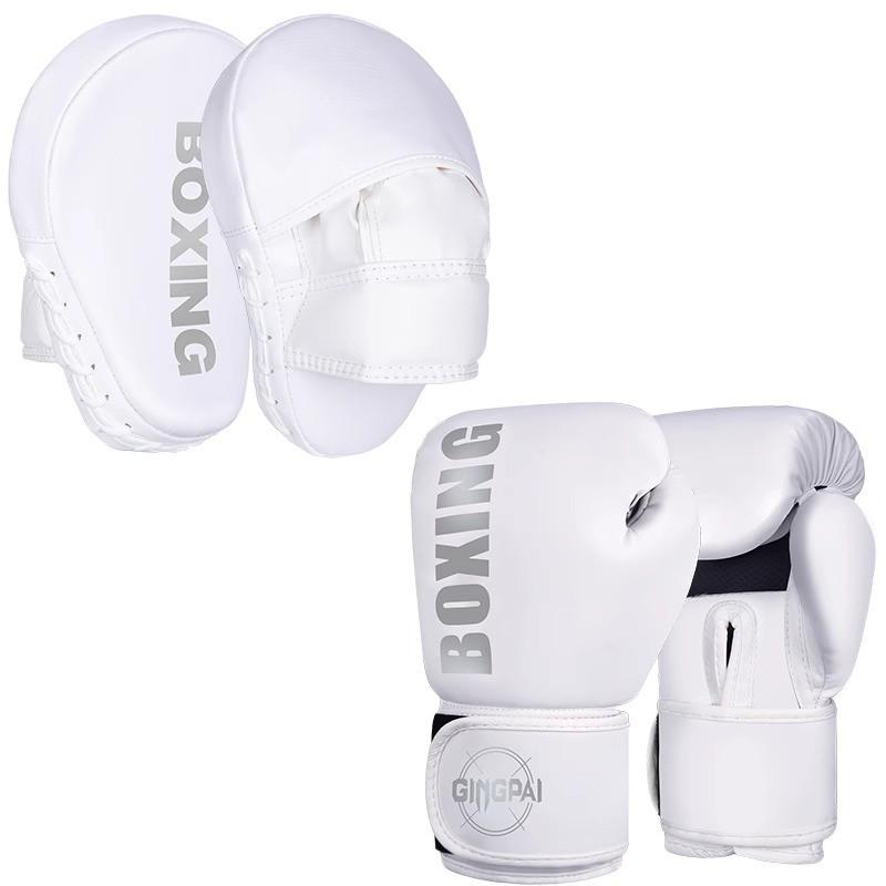 Kids Adult Boxing Gloves Set With Hand Targets Foot Target Martial Arts Training PU Leather 6oz-12oz