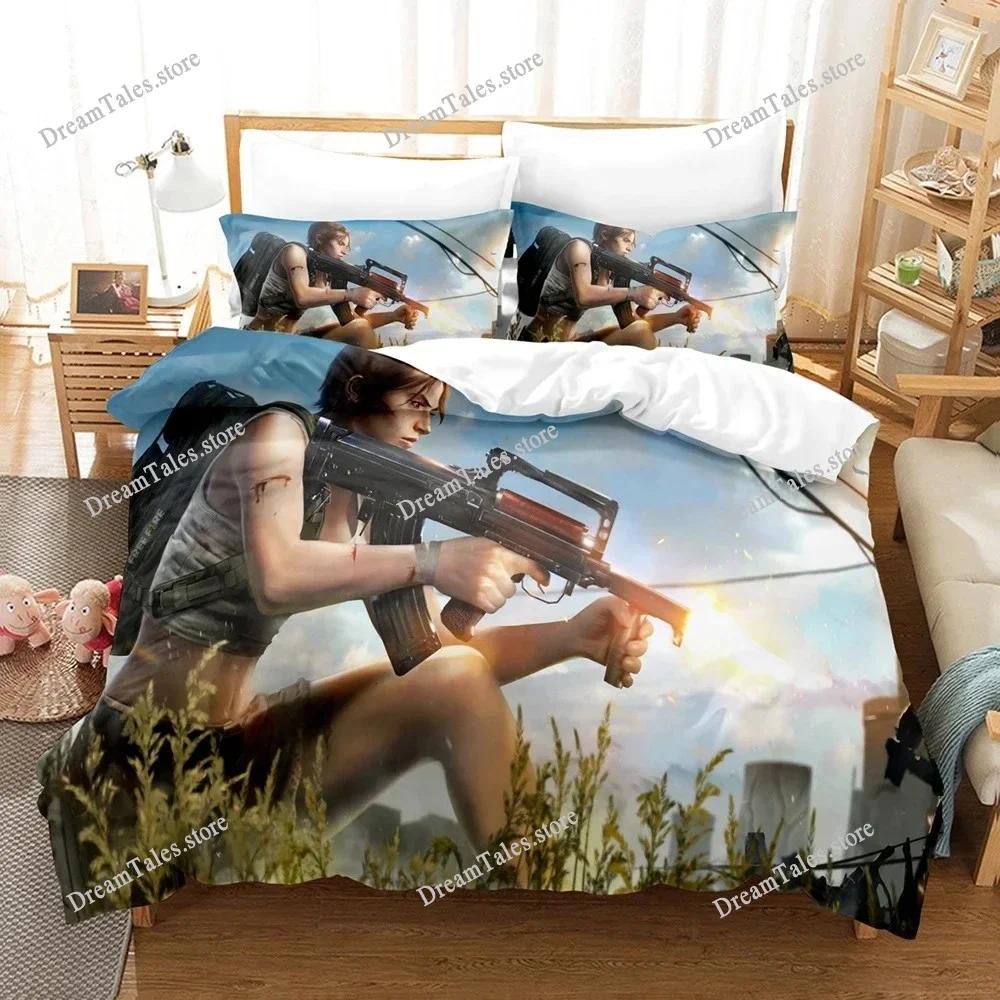 3D Print Free Fire Game Battlegrounds Bedding Set Duvet Cover Bed Set Quilt Cover Pillowcase Comforter King Queen Size Adult