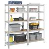 VidaXL 5-Tier Shelving Unit 2 Pcs Silver Steel and Engineered Wood, Garage Shelf, Garage Storage Shelf, 3307596