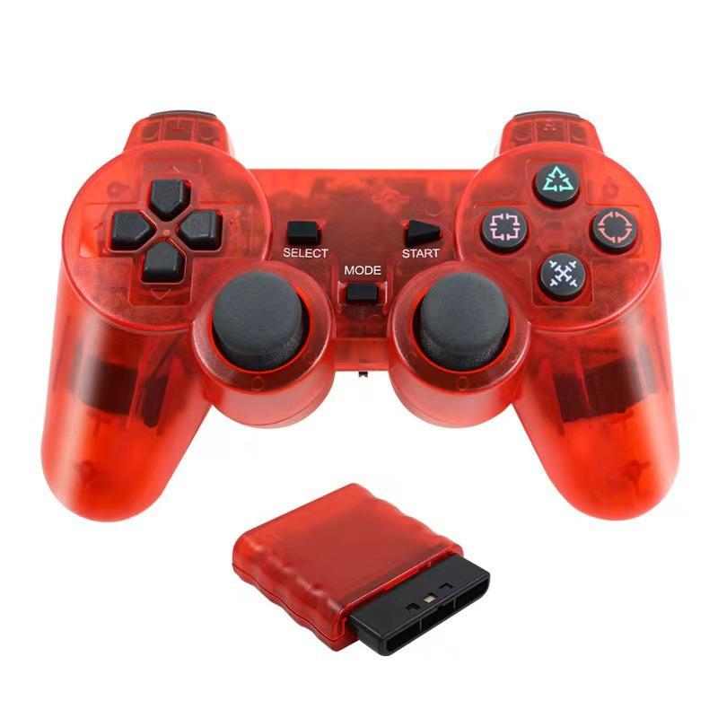 2.4G PS2 Wireless Game Controller with Dual Vibration and Snowflake Transparent Buttons