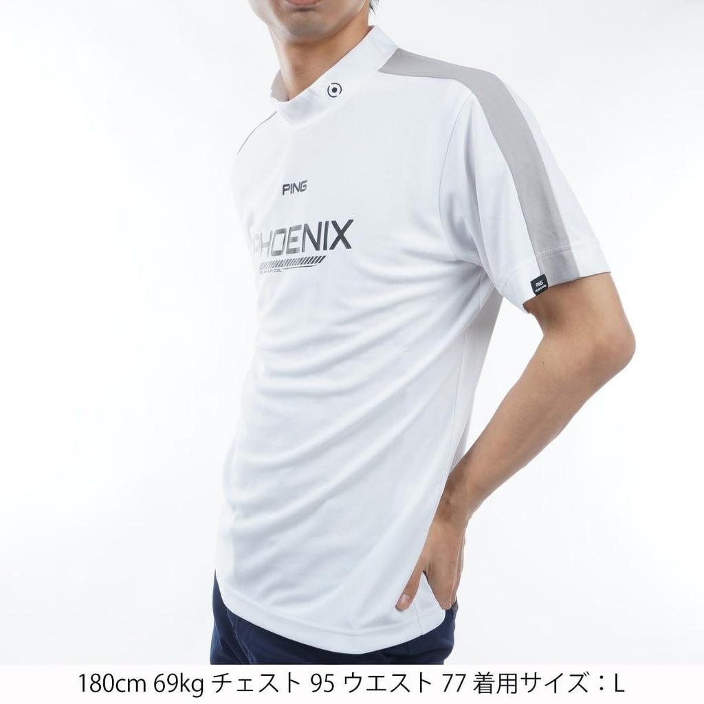 Shirt Highly Golf M [Pin Apparel] Men's Short-sleeved High-neck (moisture-wicking, Quick-drying, Breathable) / / 621-4167315 030_White