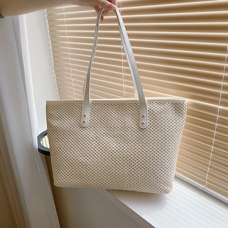Chic Large Capacity Woven Tote Bag For Women Perfect For Summer Street Style