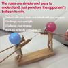 Gioco di Battaglia con Palloncini in Legno Fatto a Mano per Due Giocatori Ritmo Veloce Marionette Schermitrici Uomo di Bambù Gioco di Battaglia di Bot di Legno