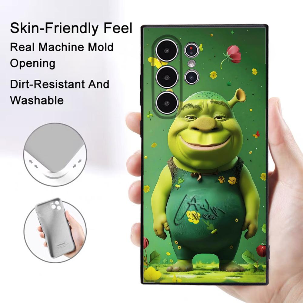 Funny Anime Movie S-Shrek Phone Case Samsung Galaxy S25 S24 S22 S23 Ultra S21 S20 Plus 5G Frosted Non-Slip Full Cover Soft Case