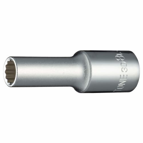 TONE Deep Socket (12 Square) 3D-08L Drive Angle 9.5mm (3/8") Width across Flats 8mm